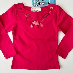 Mim-Pi Girls Long Sleeve Beaded Top Size 104 (4 years)